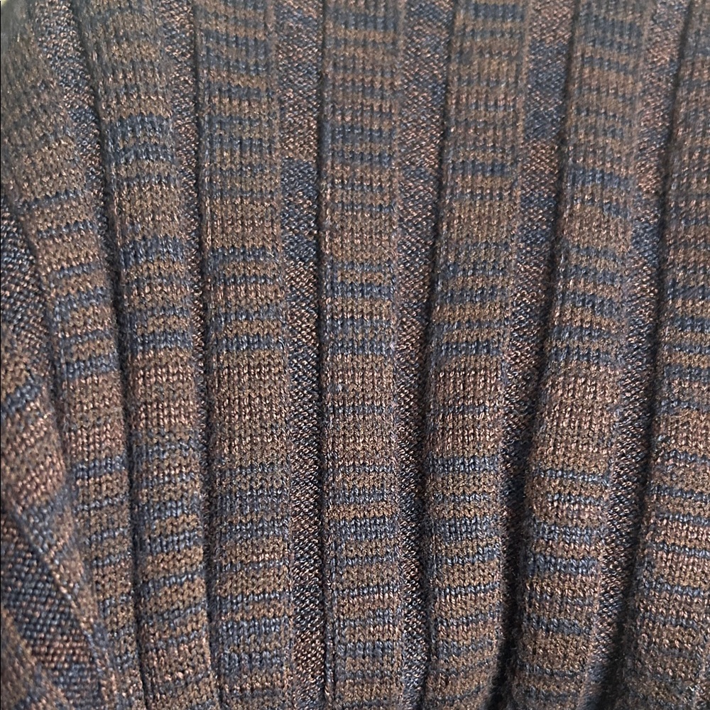 Minimum Dark Brown & Navy Ribbed Sweater Bodycon Maxi Dress - Picture 7 of 7